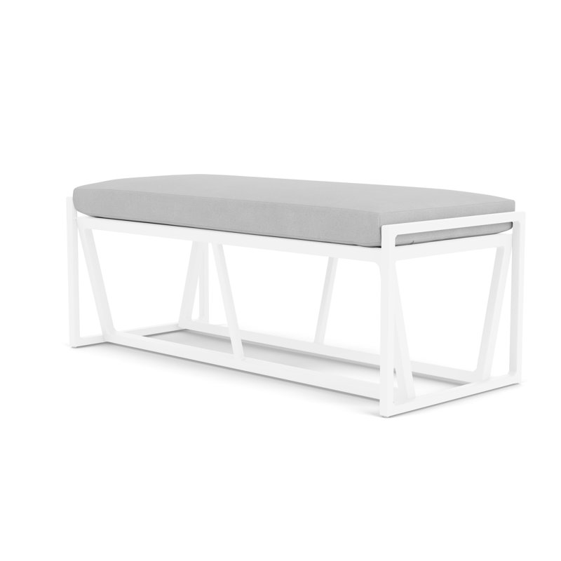 Summit Outdoor Dining Bench, White, Sandberg Dove