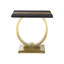 Table de bout luxueuse 1 pièce, base en forme de O, meubles de salon en acier inoxydable noir et doré