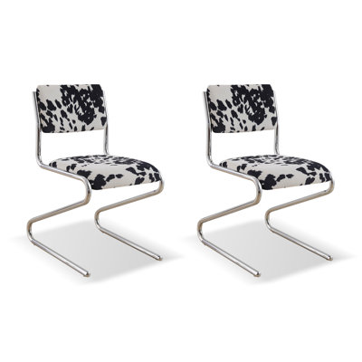 Black Solid back side Chair(Set of 2)