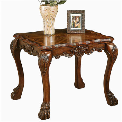 Table de bout en cerisier avec pieds à griffes