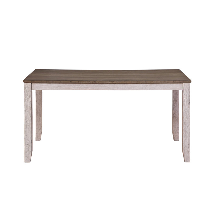 Transitional Design Rectangular 1Pc Dining Table Greyish White And Brown Finish Furniture