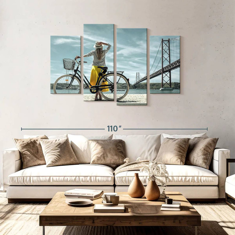Senne Woman And Bicycle, 48"H x 75"W