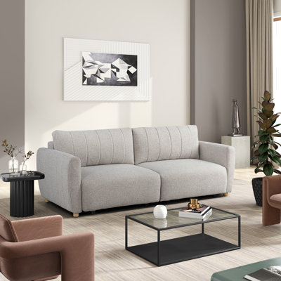 Serta Lowry 91.7" Queen Size Channel Tufted Convertible Sleeper Sofa