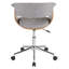 Chaise de bureau en bois de noyer et tissu gris clair