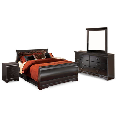 Huey Vineyard Full Sleigh Bed, Dresser, Mirror and Nightstand -  Alcott Hill®, A716BB1C6AC34A68BBF1549B9C1ACB62