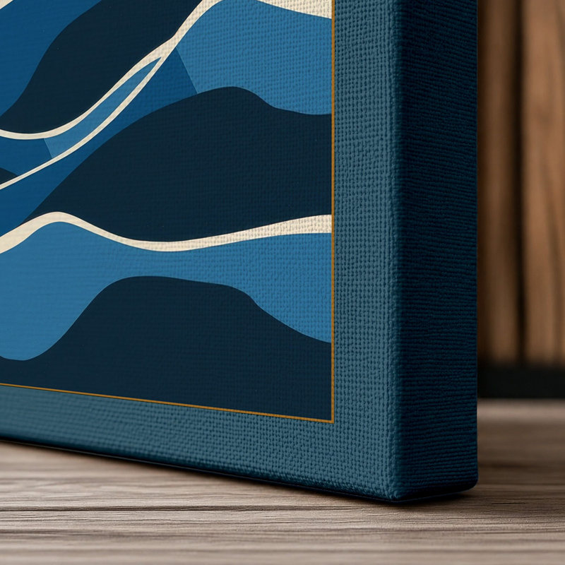 Whale Tail Rising Coastal - Wrapped Canvas, 24x16 - 61.0 x 40.6 cm, Teal Border