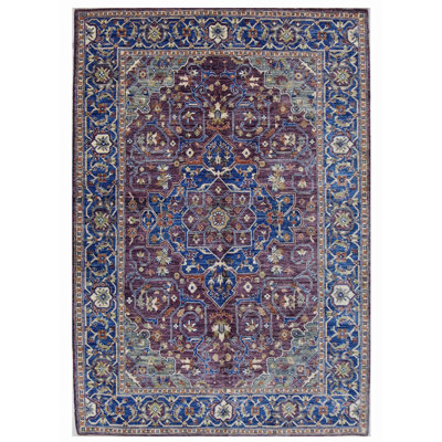 High-Quality Hand-Knotted Purple And Blue Area Rug