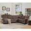 Canapé modulaire de 109,5 po, accoudoirs roulés décorés avec rivets, canapé en L pour le salon, canapé d'angle, chenille, coussin de siège à 6 places, 7 places, chocolat-639875925
