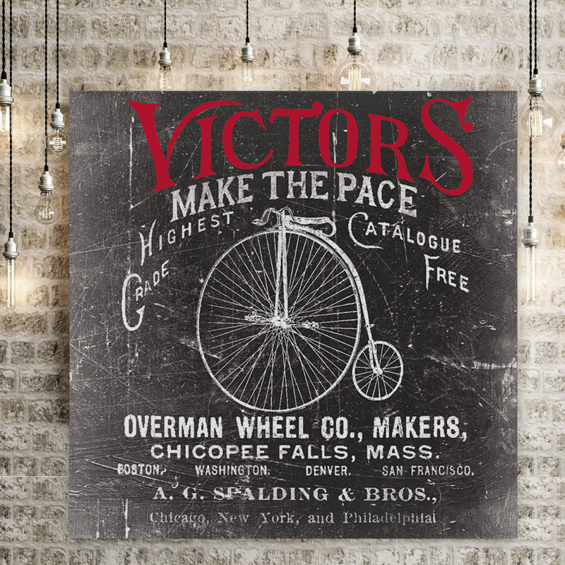 «Antique Bicycle I», affiche vintage sur toile tendue, H 16 po x l 16 po x P 1,5 po