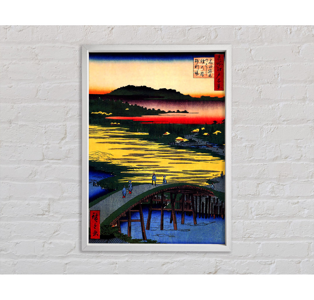 Sugatami-Brücke von Hiroshige - Einzelner Bilderrahmen Kunstdrucke auf Leinwand