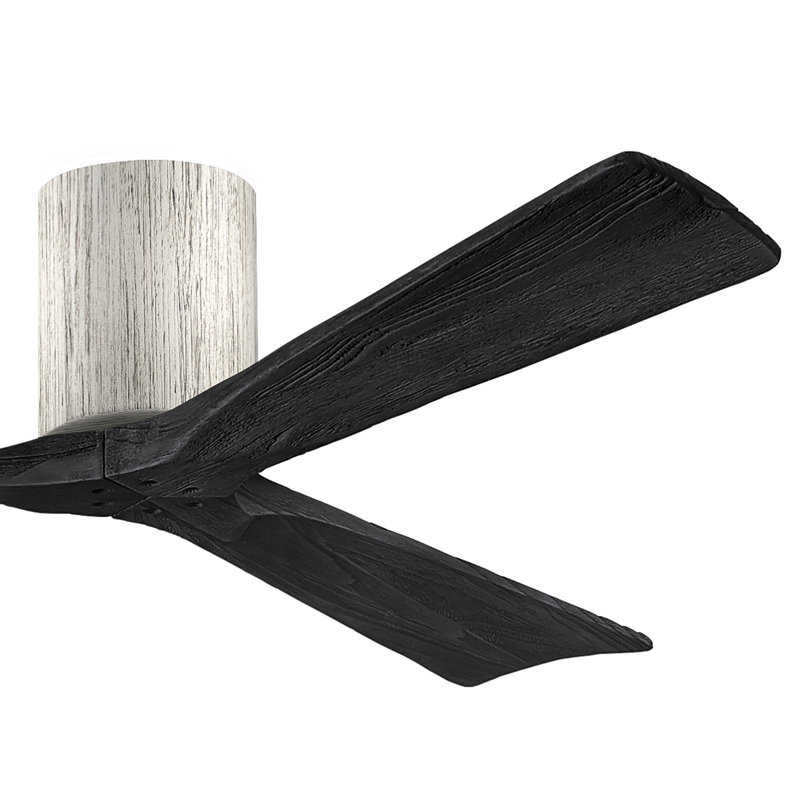Ventilateur de plafond à 3 pales Olivier, Ton bois de grange, Noir mat, 60"