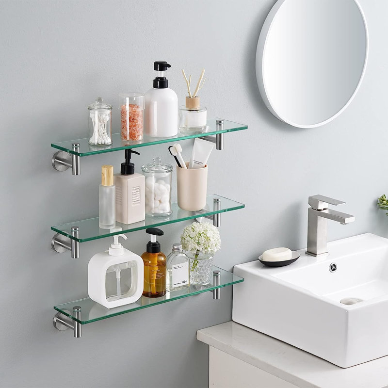 3 Piece Glass Floating Shelf