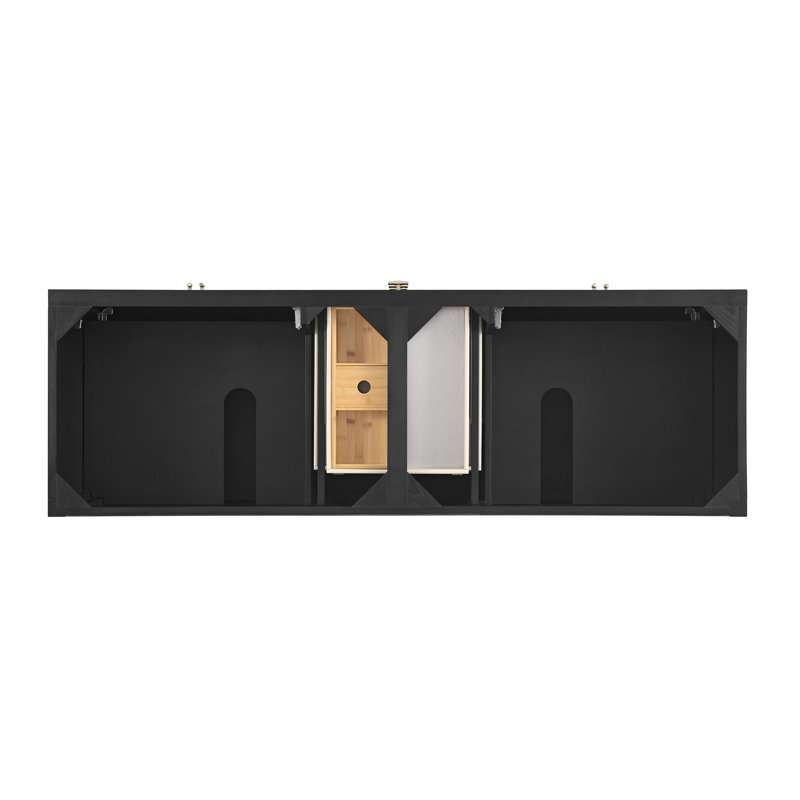 Myrrin 72'' W Double Bathroom Vanity Base, Black