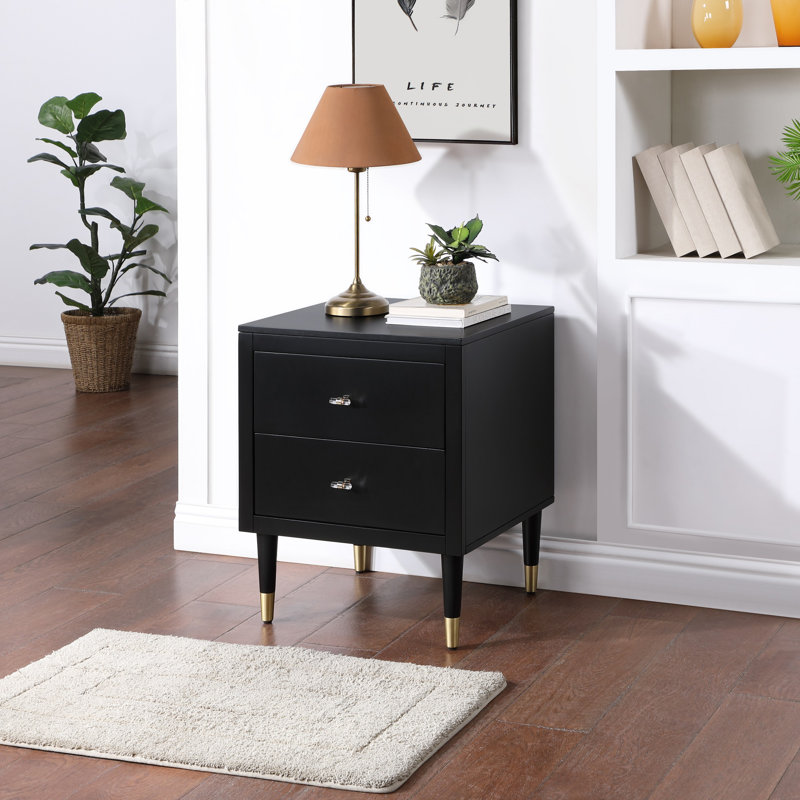 Stanton 22'' W Solid Wood Nightstand, Black