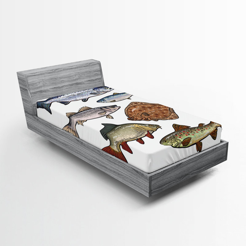 Multicolore Ambesonne, Drap-housse pour lit simple