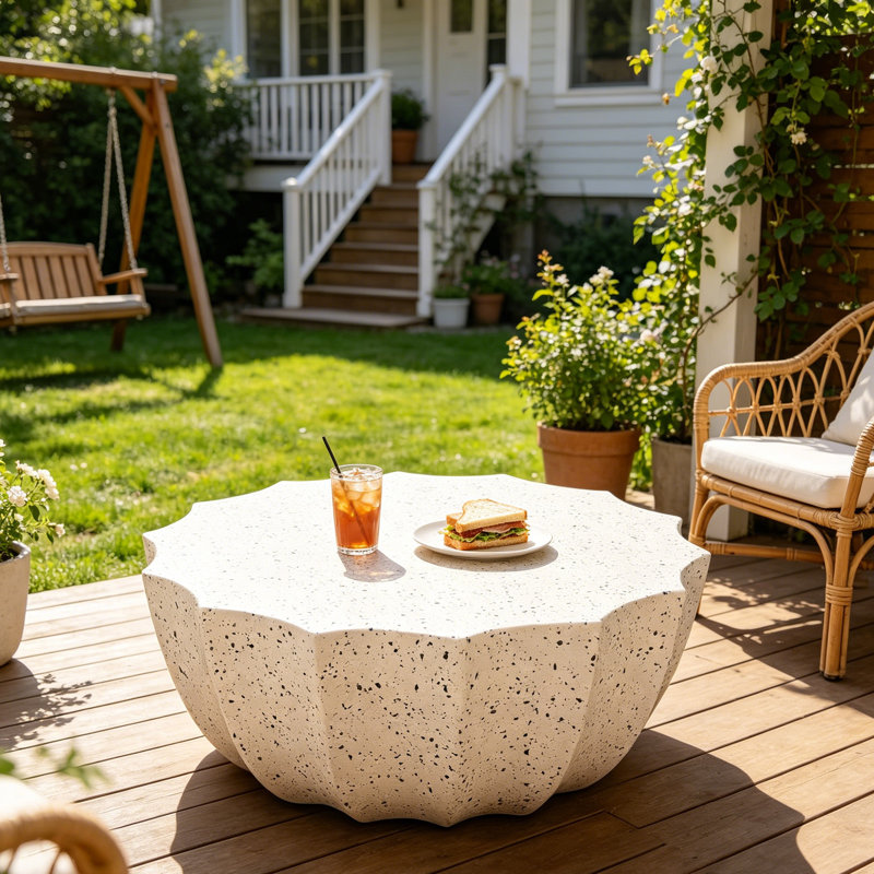 Table basse imperméable 35,43 po, Blanc