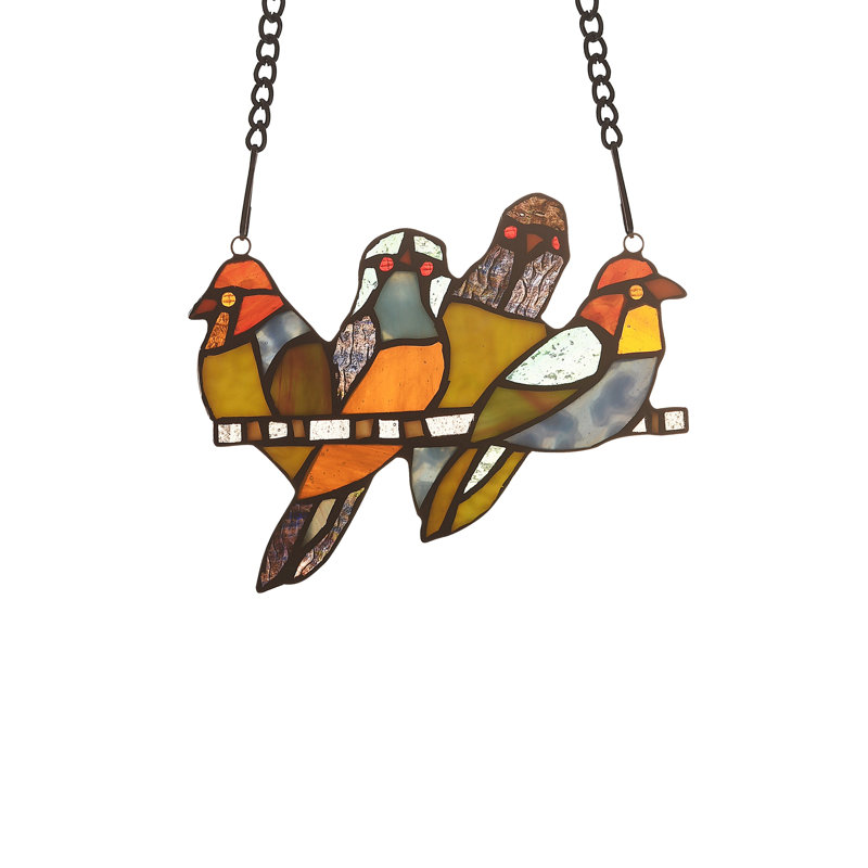 Panneau de fenêtre en verre starling tiffany