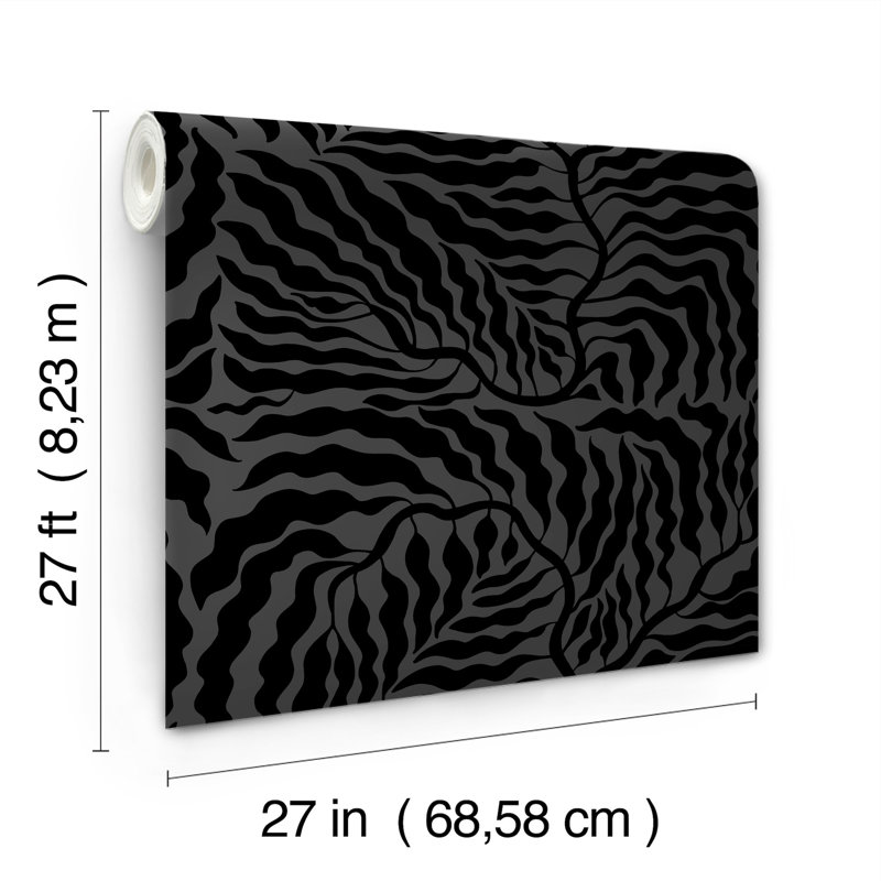 Papier peint Fern Fronds, Noir