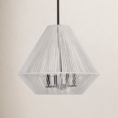 Simon 4 Light Cotton Steel Dimmable Pendant