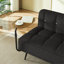 Canapé 54 po à deux places en velours moderne avec dossier et table d'appoint rotative à 360 ° avec repose-pieds, banc multi-usage, ensemble de bureau et chaise, conception compacte pour salon, chambre à coucher et appartement-129519955-129519953