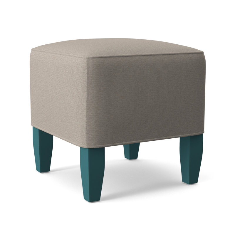 Brooklyn Upholstered Ottoman, Beige Performance Fabric; 0851-73, Honey Finish