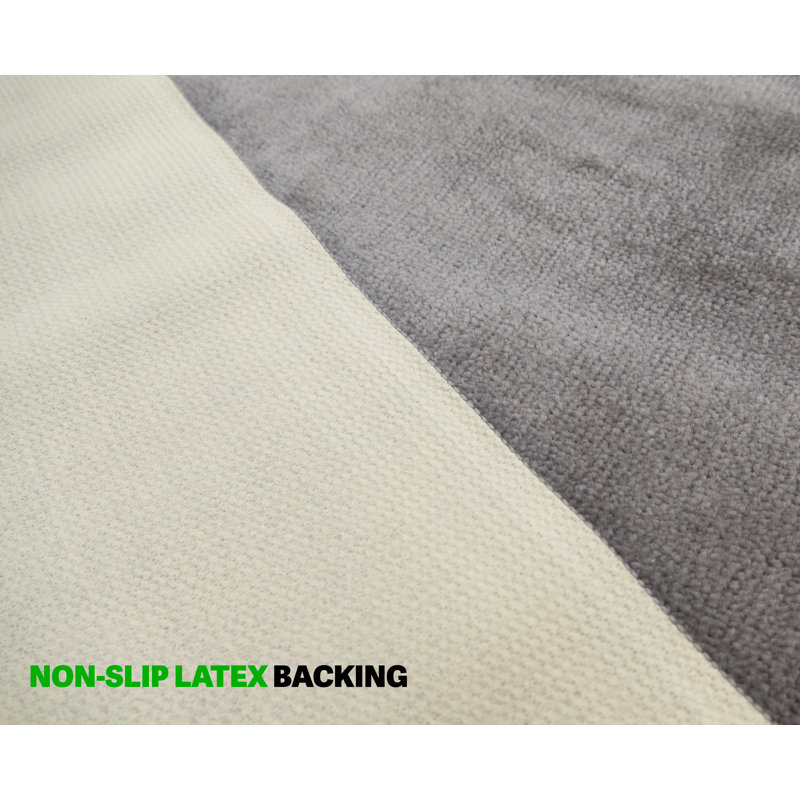 Anti-Slip Latex Back Machine Washable Medium Profile Cut Pile Gray Area Rug