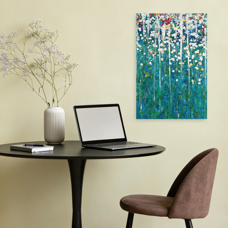 Art mural abstrait vert et blanc abstrait, H 24 po x l 16 po