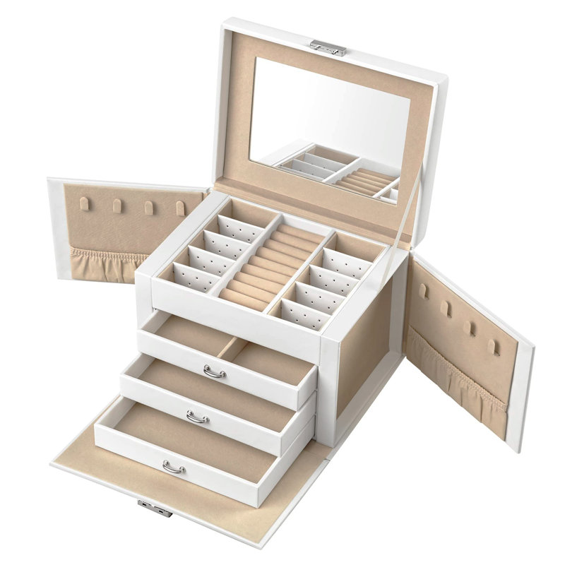 Wood Jewellery Box +, White