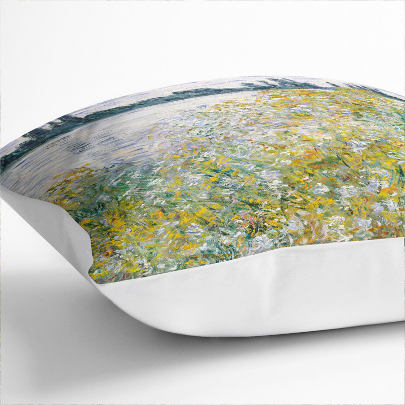 Ile Aux Fleurs Near Vetheuil Square Throw Cushion, White, 55cm H x 55cm W x 20cm D
