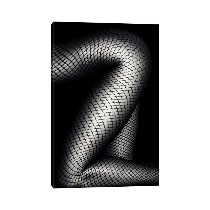Legs In Fishnet Stockings 2 by Johan Swanepoel - Wrapped Canvas Gallery-Wrapped Canvas Giclée, 20.32 cm H x 30.48 cm W