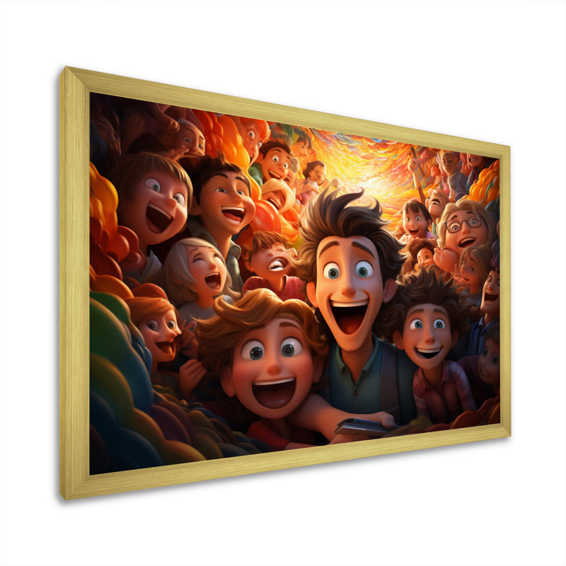 «Animations at the Amusement Park III», reproduction sur toile, H 34 po x l 44 po x P 1,5 po, Encadrement doré