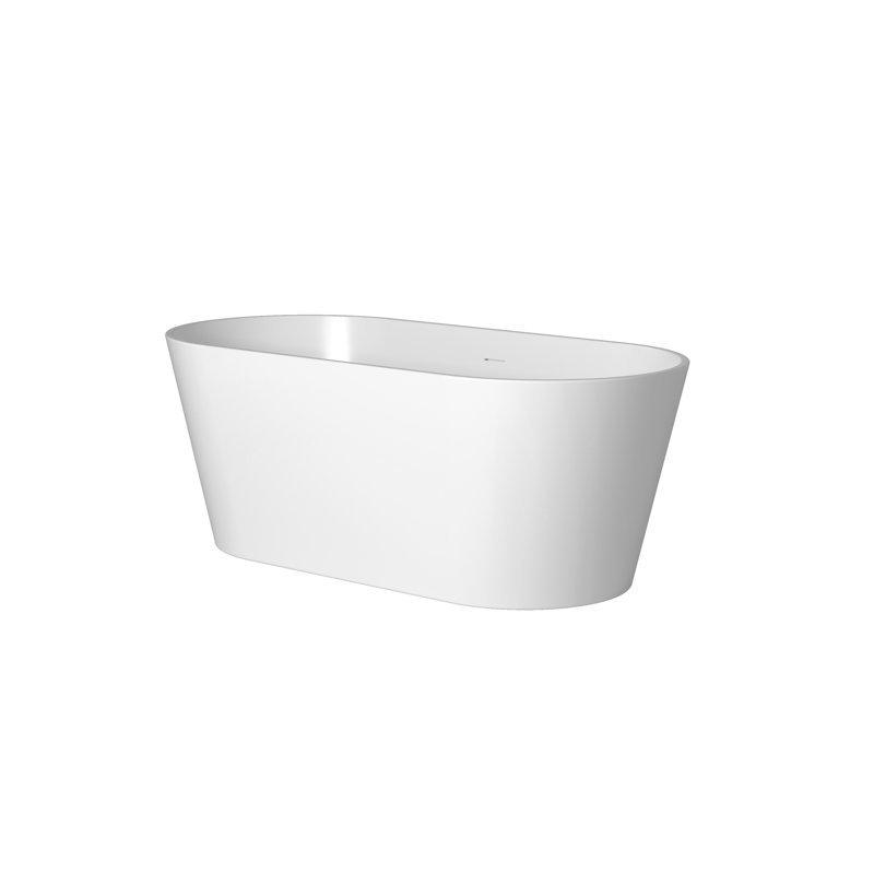 63" x 29.5" Freestanding Soaking Acrylic Bathtub,Oval Shape