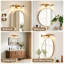 Applique murale dorée à 3 lumières (46 cm), style moderne, antirouille, avec éclairage réversible (haut/bas) pour salle de bain, chambre ou salon. Ampoules non incluses.