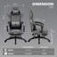 Fauteuil de jeu ergonomique avec support lombaire à massage et repose-pieds - Fauteuil de bureau inclinable en cuir d'unité centrale avec coussin à ressorts ensachés pour adultes, grands et grands utilisateurs-166533634