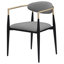 Chaise rembourrée avec accoudoirs (ensemble de 2)