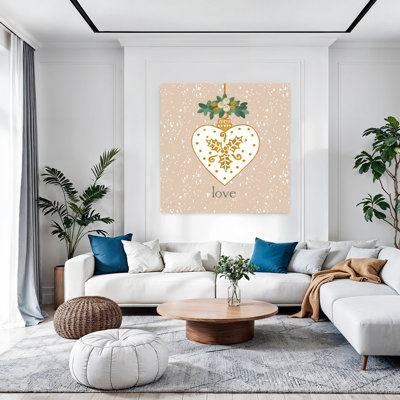 Ornement contemporain enneigé avec des vacances de Noël