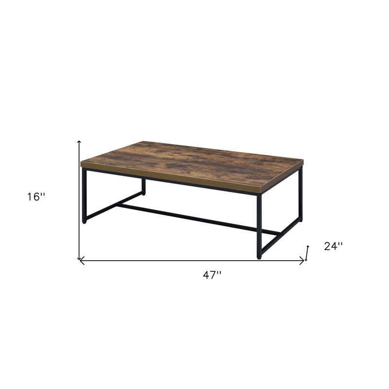 Oakgrove Rectangular Coffee Table in Weathered Oak and Black