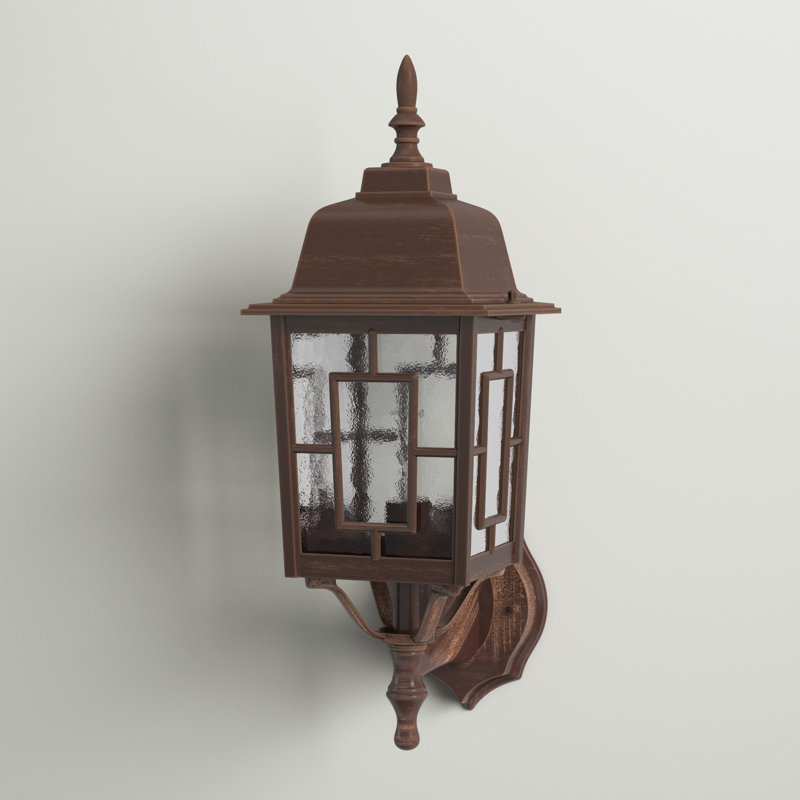 Rustic Bronze 17" Outdoor Dimmable Lantern Wall Light