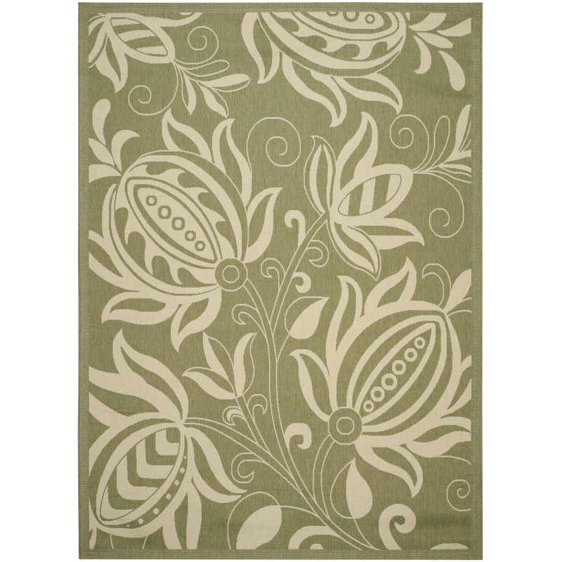 Marpain Performance Floral Indoor/Outdoor Area Rug, Rectangle 5'3" x 7'7"