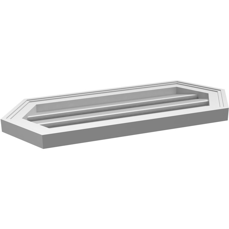 Évent horizontal fonctionnel à pignon en uréthane à surface horizontale Signature, H 12 po x l 28 po x P 1,5 po