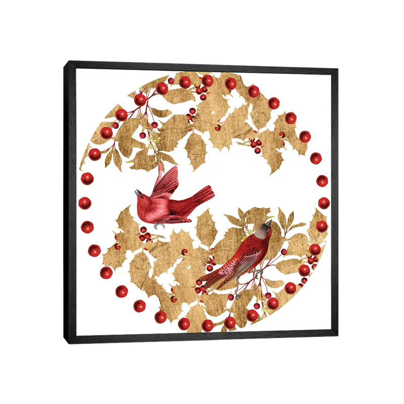 Bird Christmas Collection C, 93.98 cm H x 93.98 cm W, Black