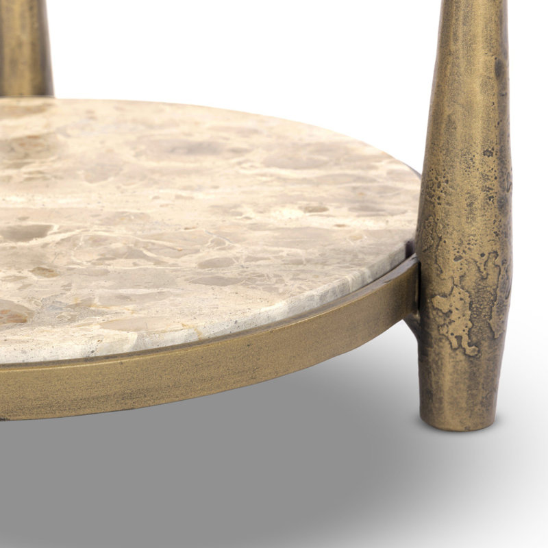 RUTHIE End Table, Brown/Brass