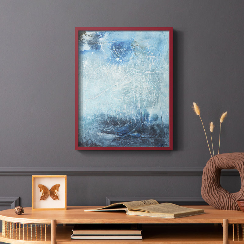 Coastal Seas IV Framed Print - Solid Wood, Red, 10" H x 8" W