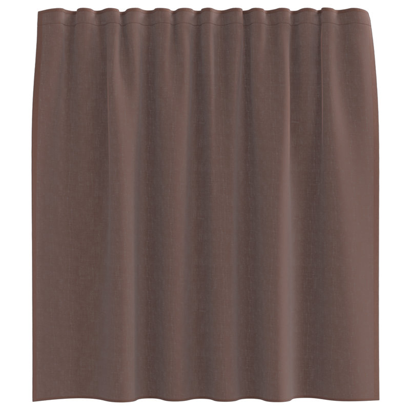 Voile Curtains With Tab Top 2 Pcs, Brown, 140cm Width x 140cm Drop