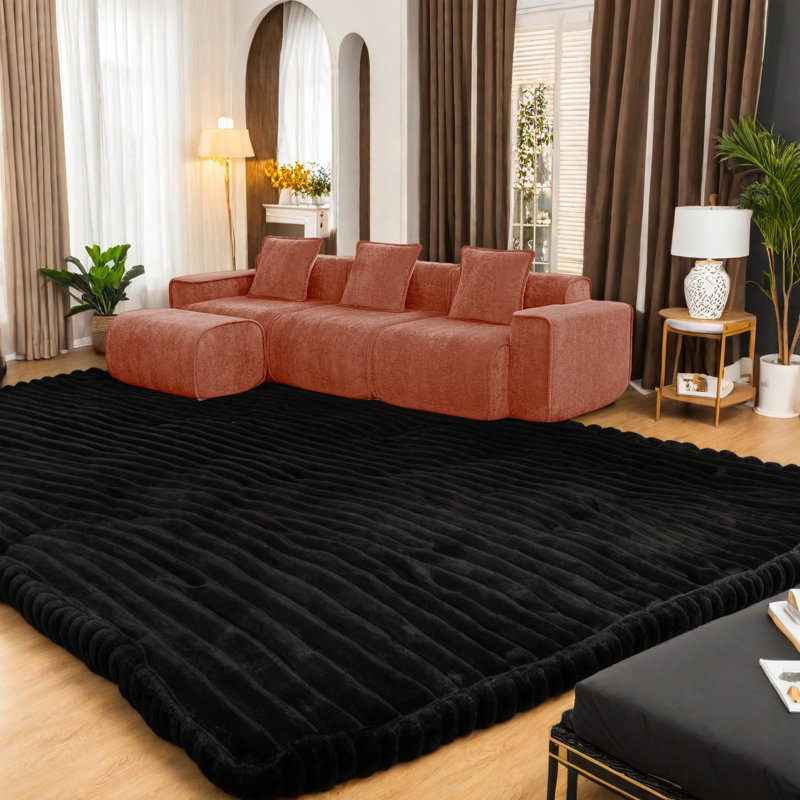 Modulaires luxueux en forme de L en velours, style contemporain pour la vie familiale