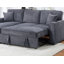 Ensemble de canapé convertible modulaire convertible en velours côtelé gris foncé-121105607