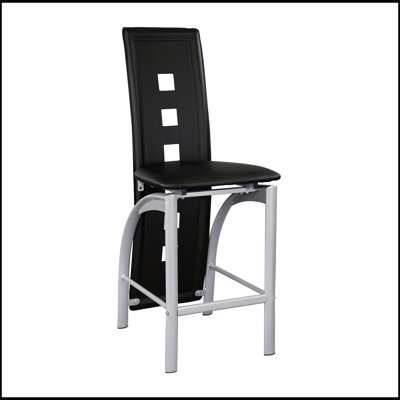 Ensemble de 2 chaises à hauteur de comptoir de style moderne avec base en métal et dossier rembourré en cuir pour plus de confort et de durabilité