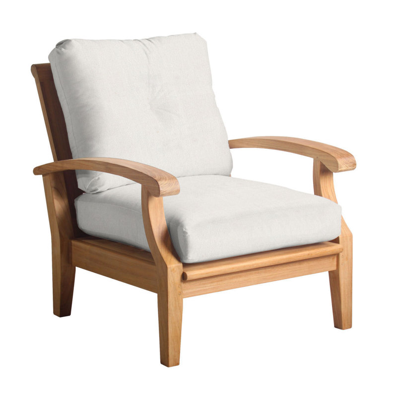 Cayman Kimonie Deep Seating Outdoor Patio Chair with Ottoman, Natural Sunbrella®, No