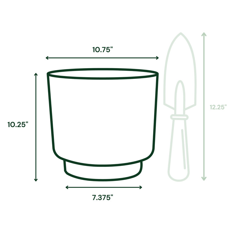 Pot de fleurs intérieur / extérieur Harlow, H 10,25 po x l 10,75 po x P 10,75 po, Ivoire ivoire
