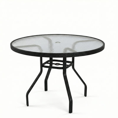 Glass 42" Round Dining Table